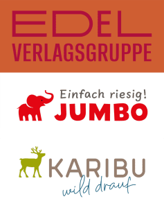 Logos der EDEL-Verlagsgruppe mit Jumbo und Karibu